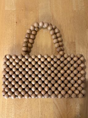 Francesca's Collections Beaded Mini Tote in Natural Brown